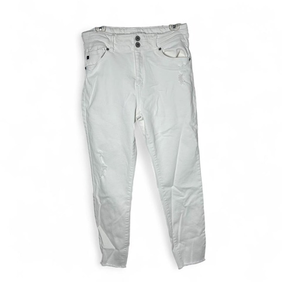 KanCan Denim - Kancan Jeans Women's White Distressed Stretch Pants high Rise Skinny Fray